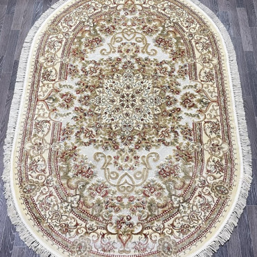 Ковер бельгийский 5135498440 KUNDUZ (Вискоза, кремовый) овальный