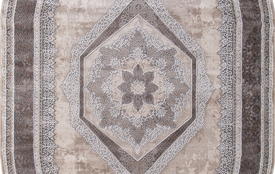 Ковер турецкий овальный 04037C GREY / BROWN - коллекция ARMINA