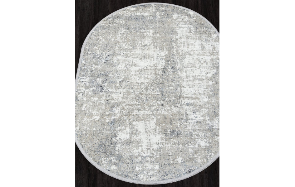Ковер D662BC - BEIGE / L.GREY - Овал - коллекция LORENZO