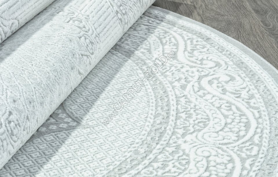 Ковер E364AP - GREY / WHITE - Овал - коллекция SIROCCO