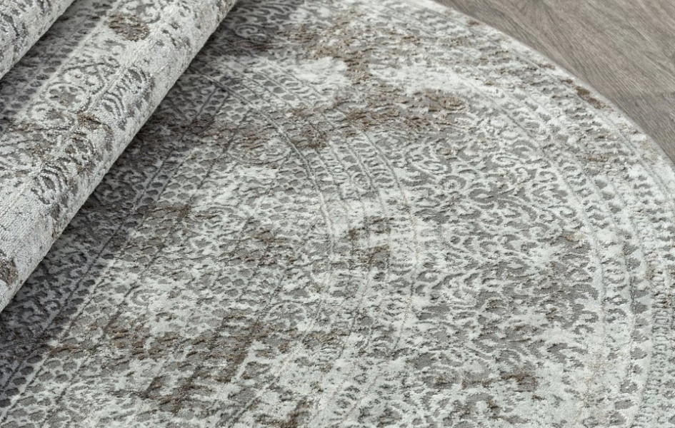 Ковер F239 - GRAY-BEIGE - Овал - коллекция GRAFF